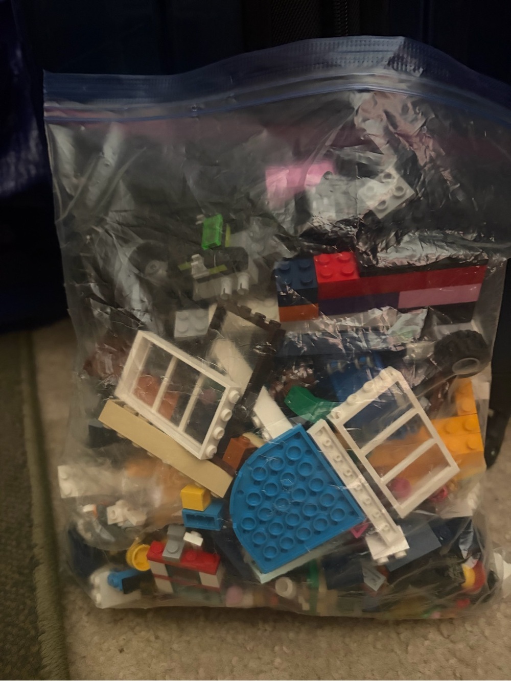 Mixed GALLON SIZE BAG LEGOS Kids Building Blocks Set - Blue, White, Red & More